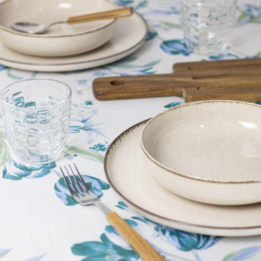 Mantel de Mesa Antimanchas Tulipán Azul 150x230 cm-5