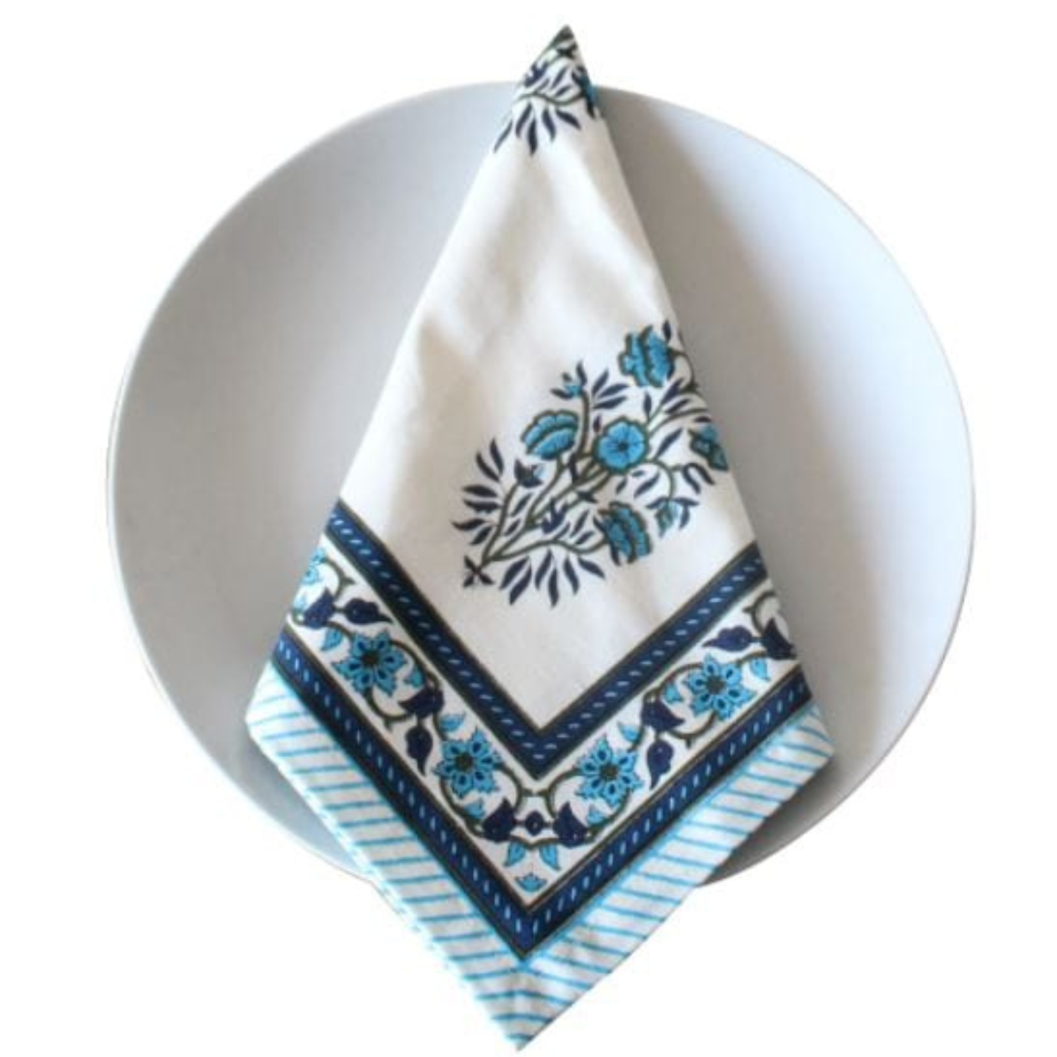 Servilletas De Tela Blanco Floreadas 45x45cm Set 2-0