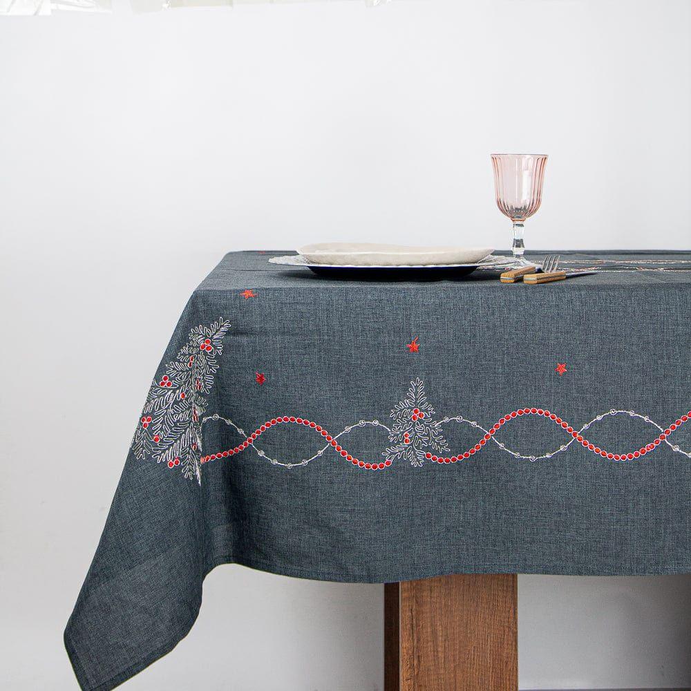 Mantel de Mesa Guarda Navideña Gris 	Rectangular 150x220cm-0