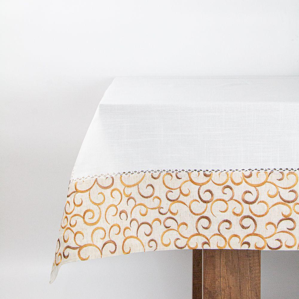 Mantel  De Mesa Blanco Bordado Clark Rectangular 150x230cm-1