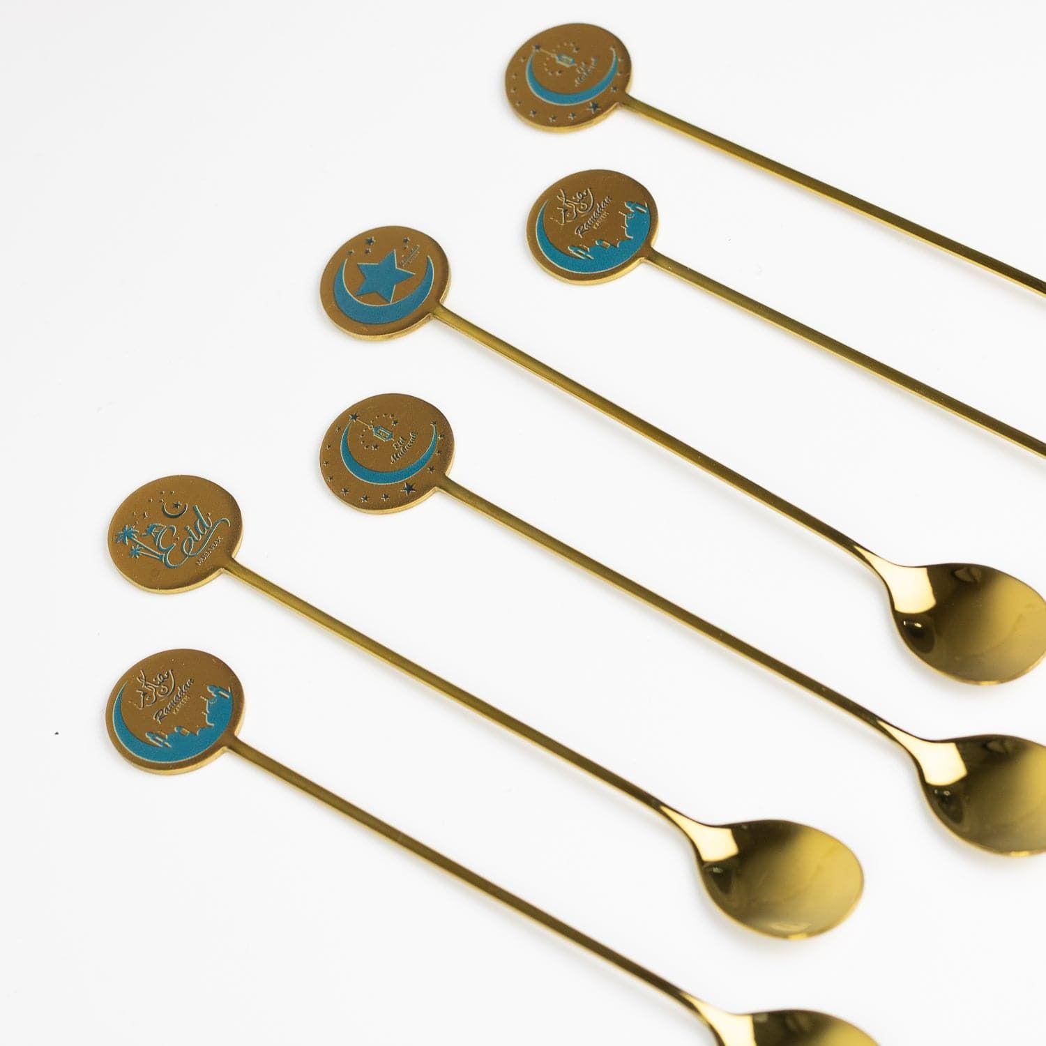 Cubiertos Ramadan 8 Cucharitas Doradas-0