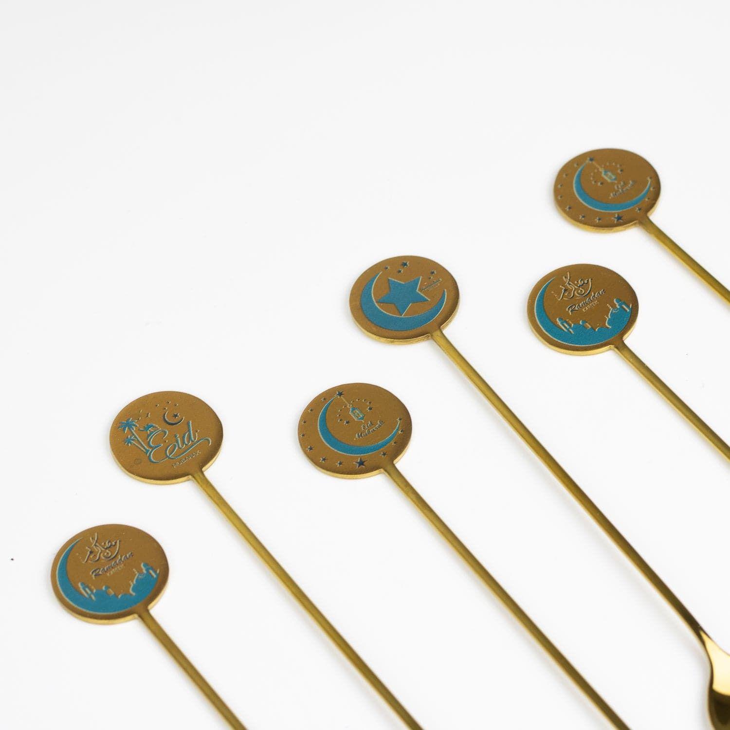 Cubiertos Ramadan 8 Cucharitas Doradas-1