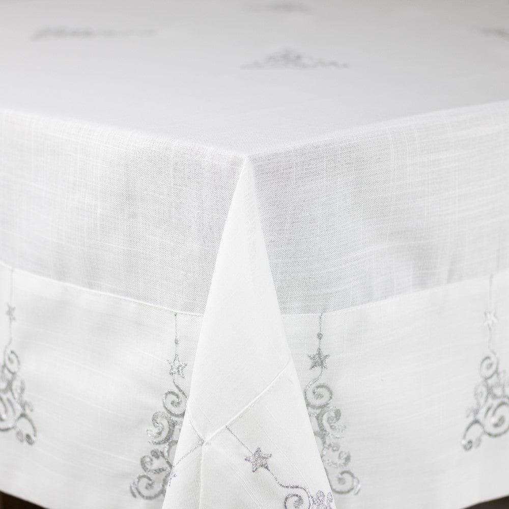 Mantel Arbolito Plateado Navidad Rectangular 180x270cm-2