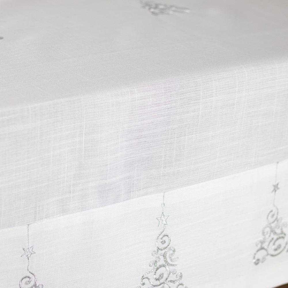 Mantel Arbolito Plateado Navidad Rectangular 180x270cm-3