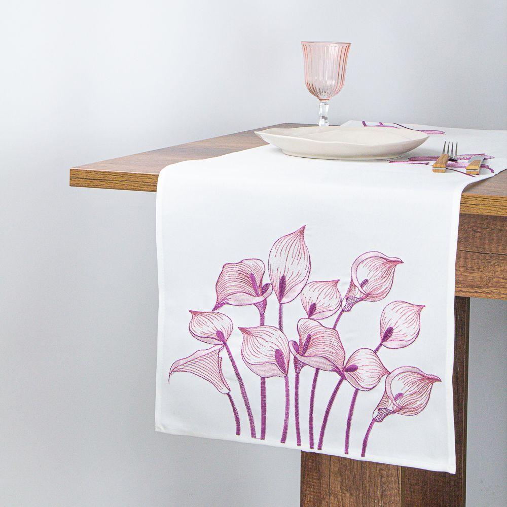 Camino de Mesas Calas Bordado Blanco 40x180 cm Navidad-0