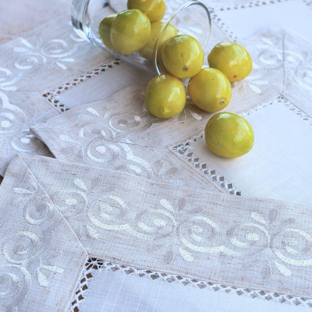 Set 2x Tapete de Mesa Elegance Blanco Rectangular 30x45 cm-3