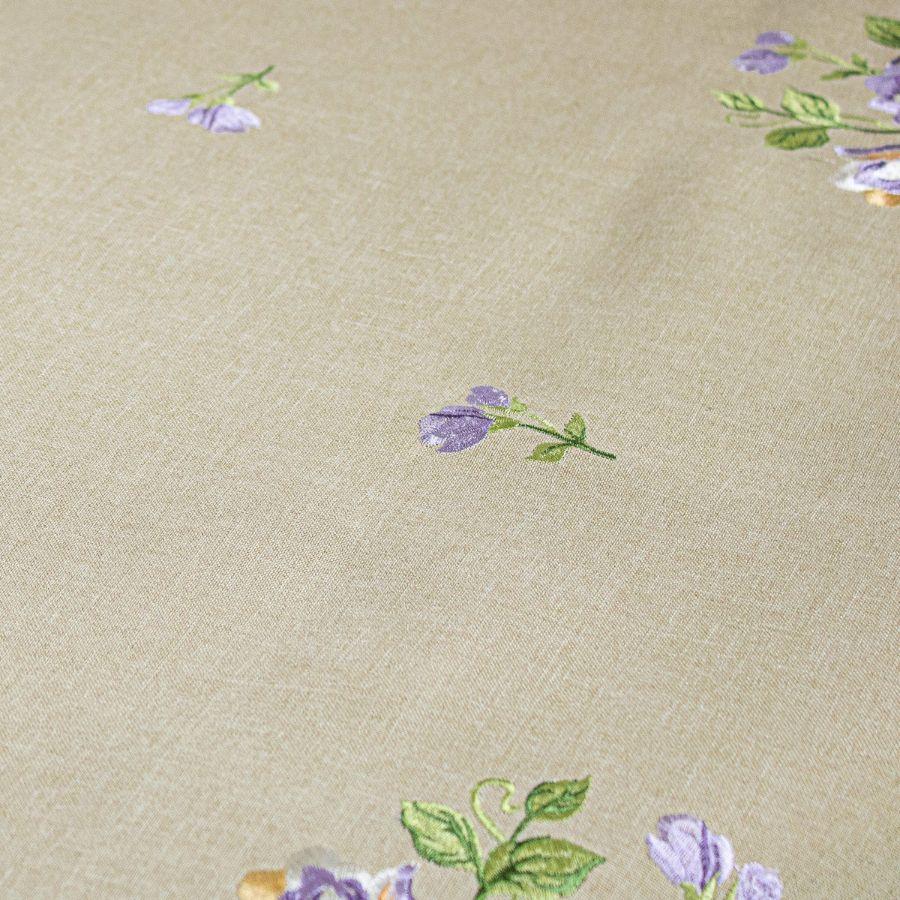 Carpeta Ramo Flores Beige Bordada 85x85 cm Decoración-1