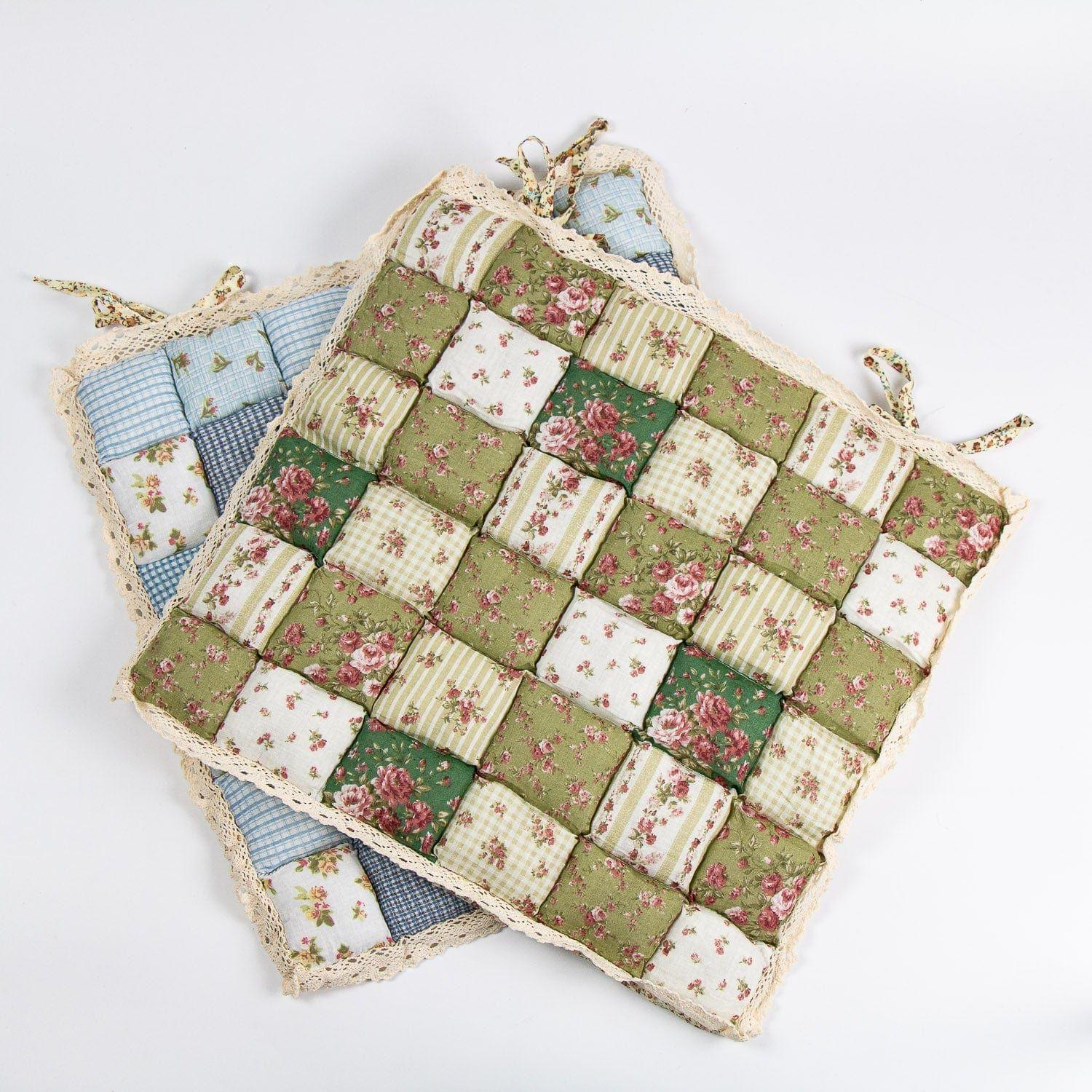 Cojín de Silla Patchwork Verde 40x40 cm-2