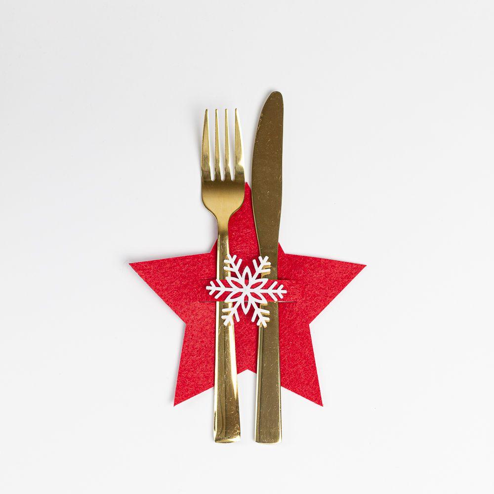 Porta Cubierto Set 6 navideño 15x15 cm Navidad Decoración-0