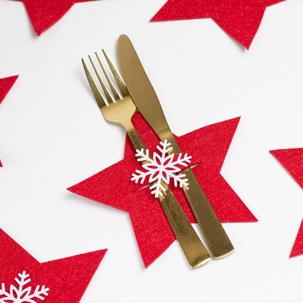 Porta Cubierto Set 6 navideño 15x15 cm Navidad Decoración-3