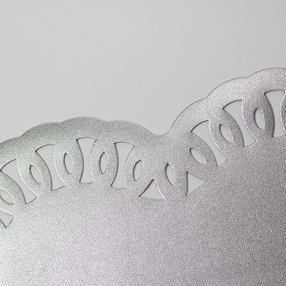 Set 6x INDIVIDUALES CORAZON PLATEADO 38cm cm Navidad-1