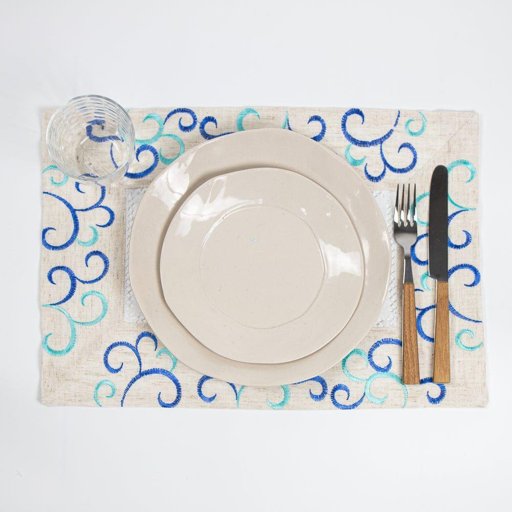 Set 2x Tapete Calipso de Mesa Beige 30x45 cm Rectangular -0
