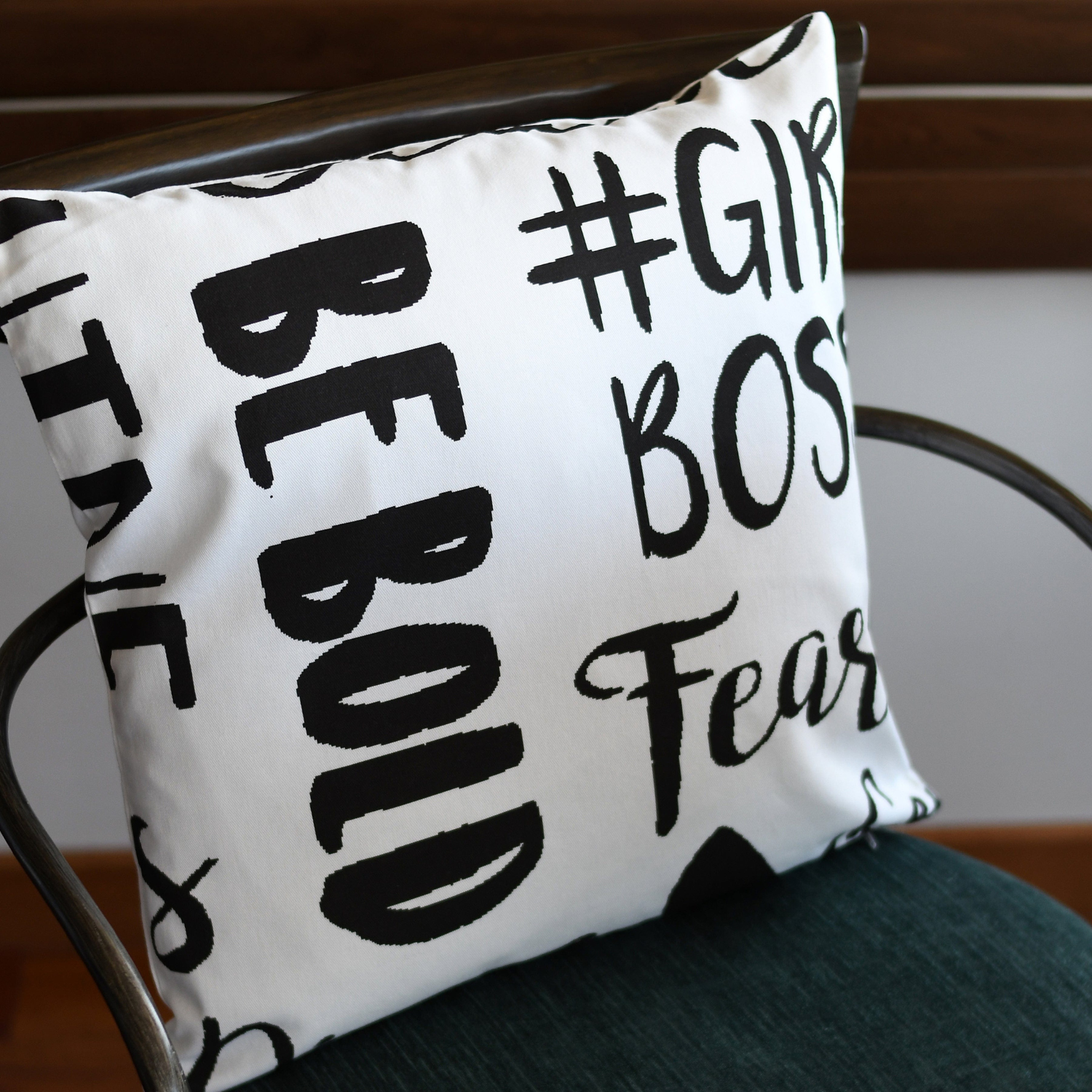 Set 2x Fundas de Cojín Letras Black Blanco 45x45 cm-2