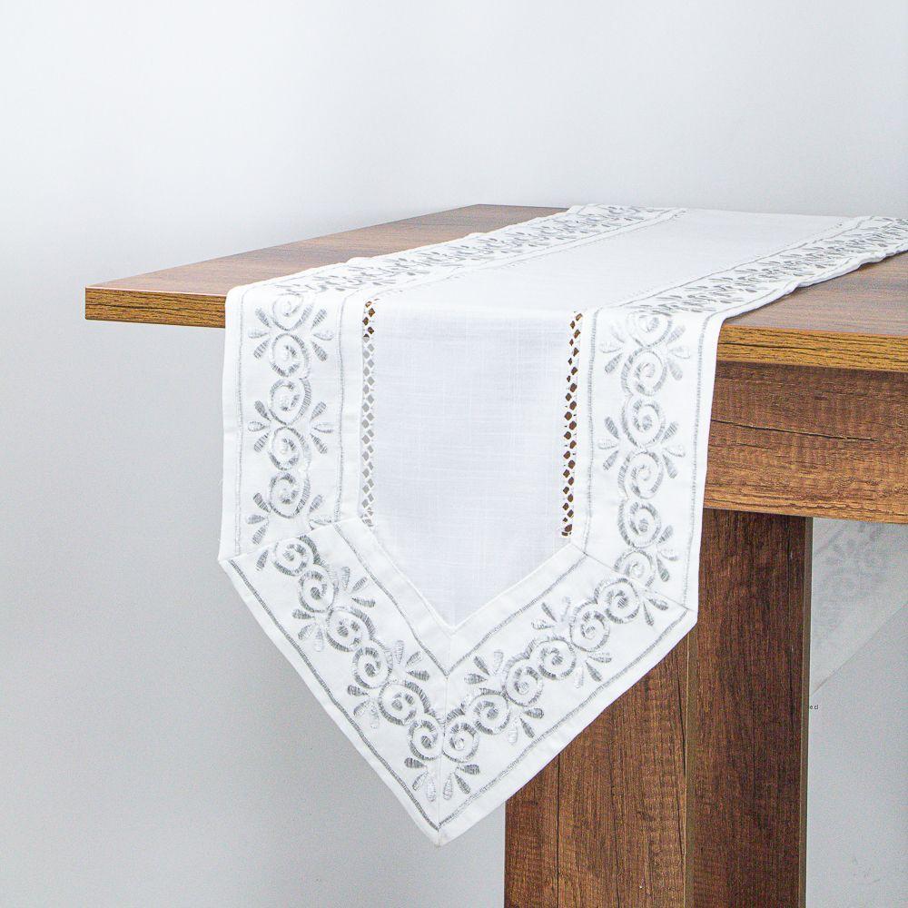 Camino de Mesa Classic Blanco 40x180 cm Navidad Lino Algodón-1