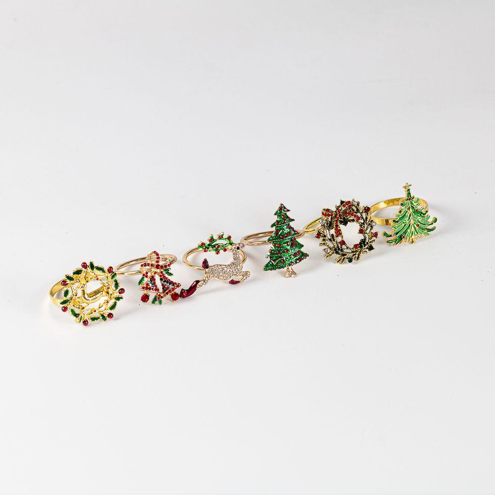 Set 6x Porta Servilleta Surtido Navidad  -0