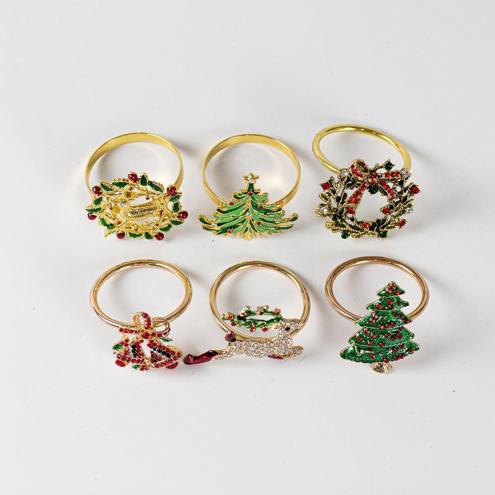 Set 6x Porta Servilleta Surtido Navidad  -1