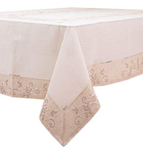 Mantel De Mesa Blanco Bordado Rome Rectangular 180x270cm-0