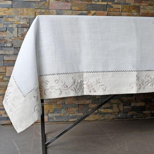 Mantel De Mesa Blanco Bordado Rome Rectangular 180x270cm-3
