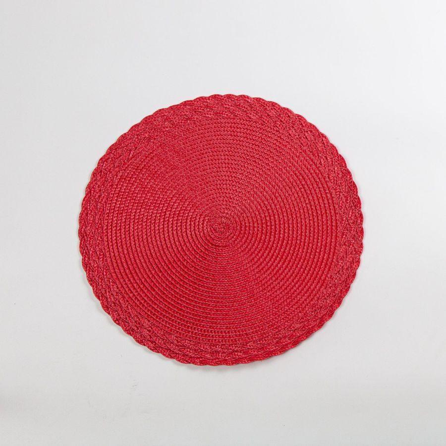 Sets 6x manteles de Mesa individuales Tops Redondos Rojo-0