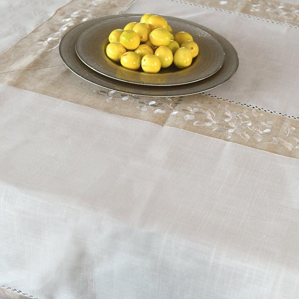 Mantel De Mesa Blanco Bordado Rectangular Premium 150x230cm-1