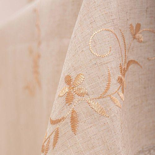 Mantel De Mesa Rectangular Beige Bordado Premium 150x250cm-1