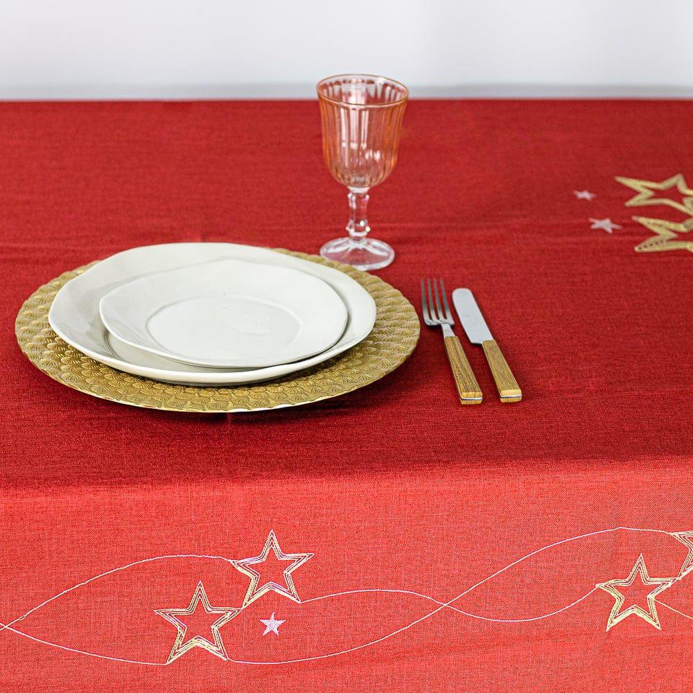 Mantel de Mesa Nochebuena Navidad Rojo Rectangular 175x270cm-3