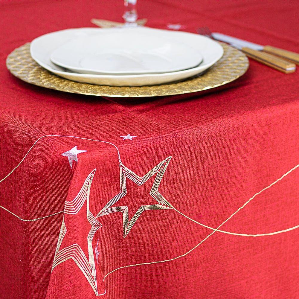 Mantel de Mesa Nochebuena Navidad Rojo Rectangular 175x270cm-4
