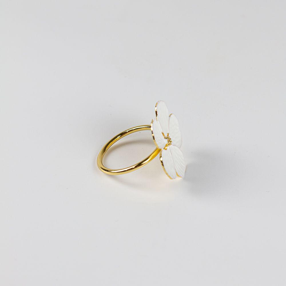 Porta Servilletas Metal Blanco Flor Blanca Set 6 Decoración-5