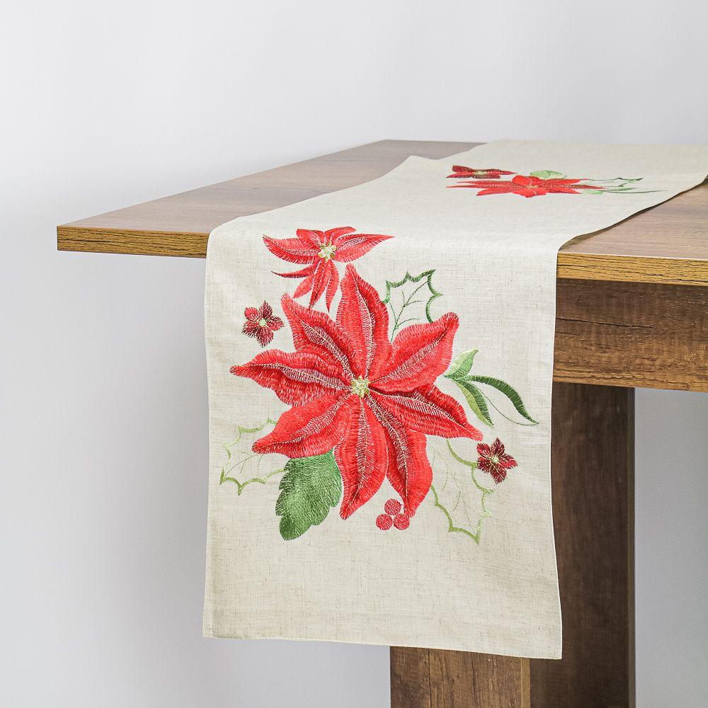 Camino De Mesa Rectangular Beige Navidad Comedor 35x180 Cm-1