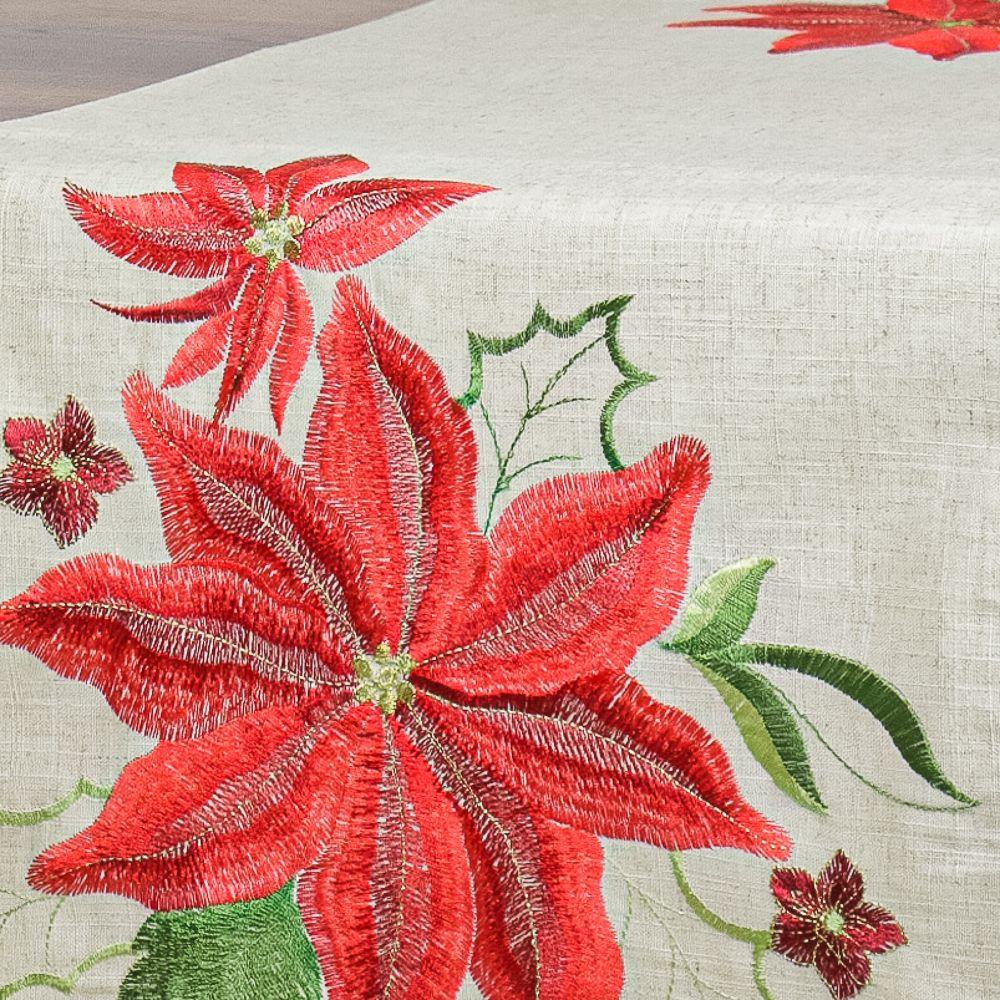 Camino De Mesa Rectangular Beige Navidad Comedor 35x180 Cm-3