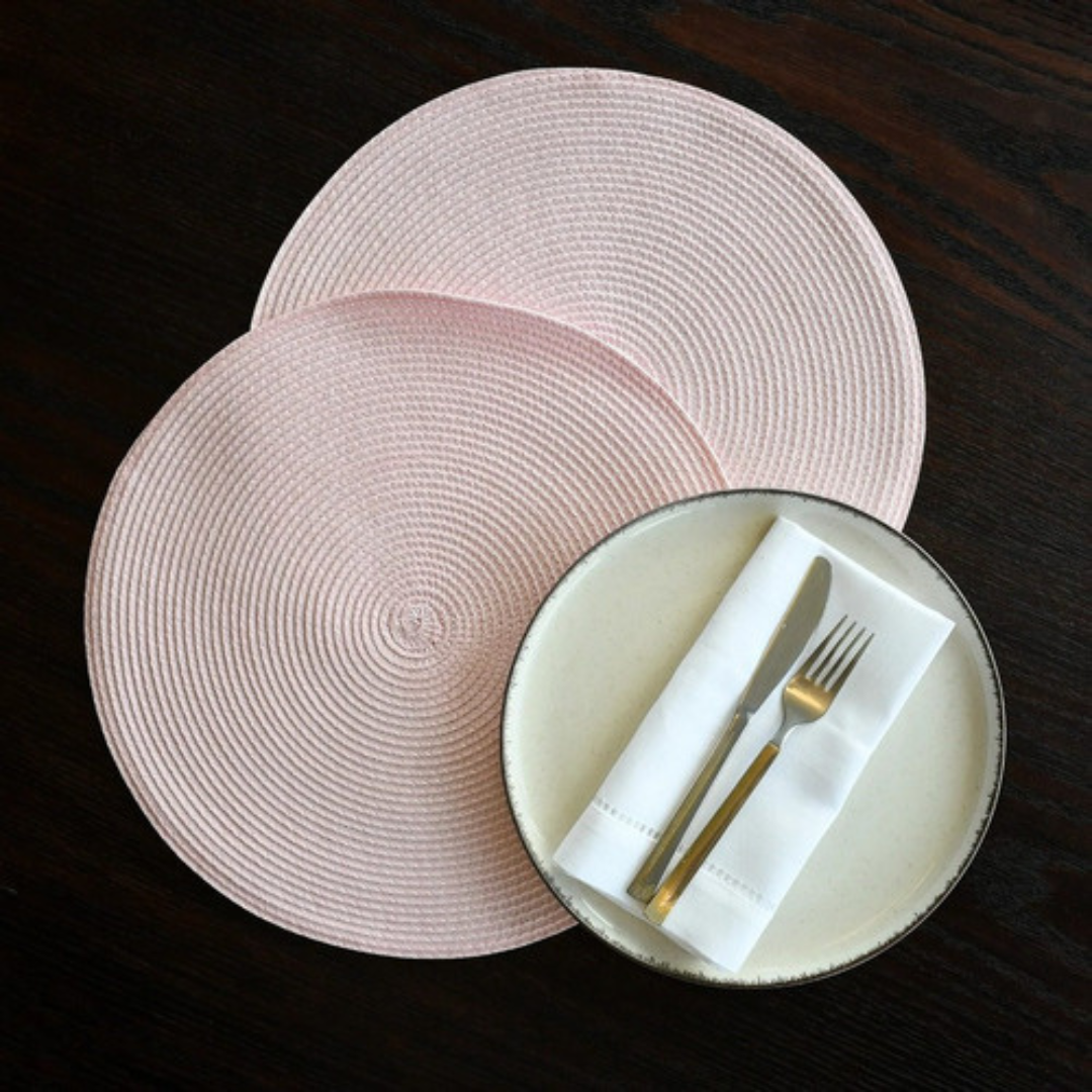 Individuales Braley Circulos 38 Cm Set 6 Palo de rosa-0