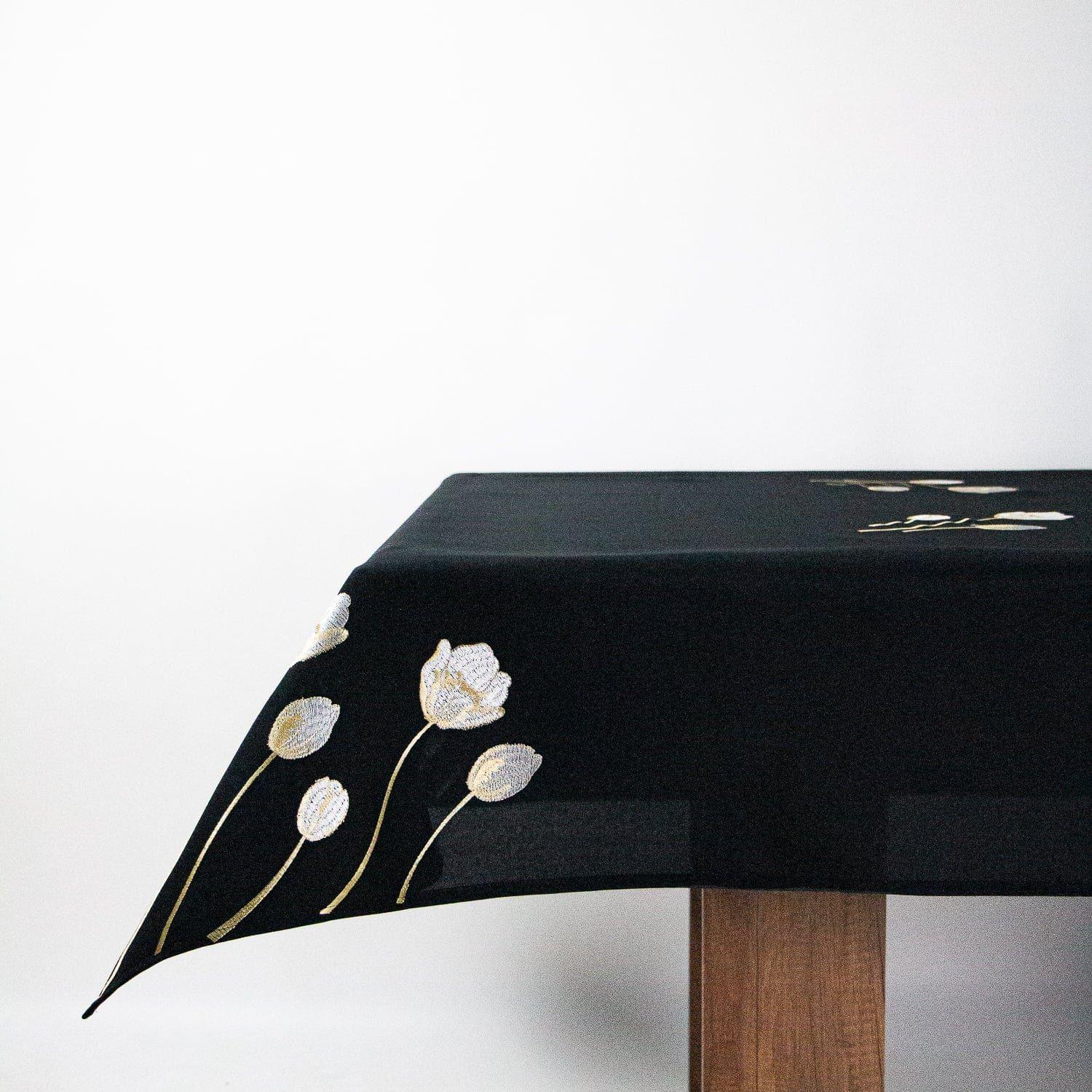 Mantel de Mesa Flor Negra 150x250 cm-1