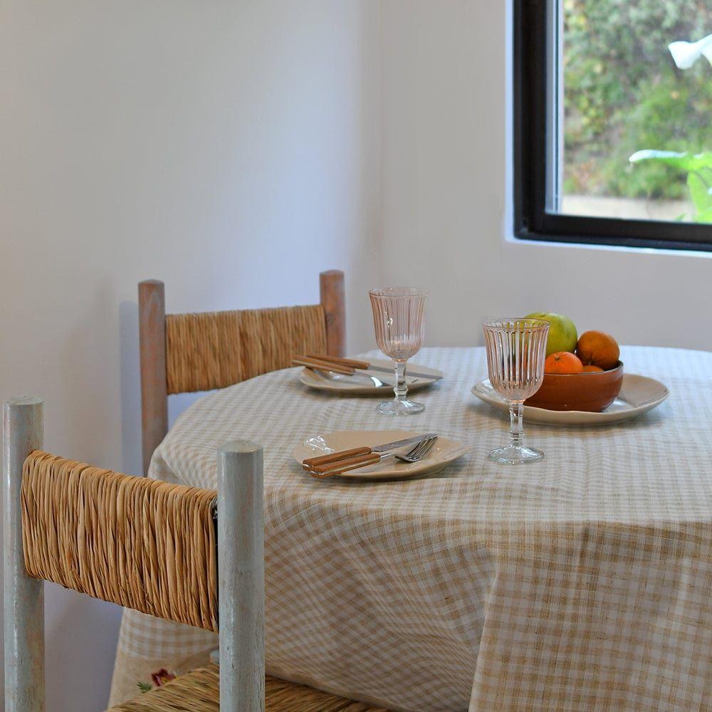 Mantel De Mesa Beige Bordado Campestre Redondo 180cm-3