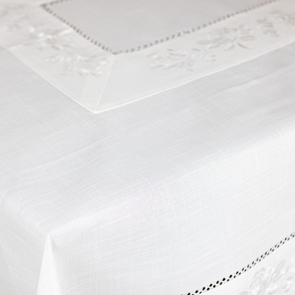 Mantel de mesa Barroco Navidad Blanco Rectangular 150x230cm-4