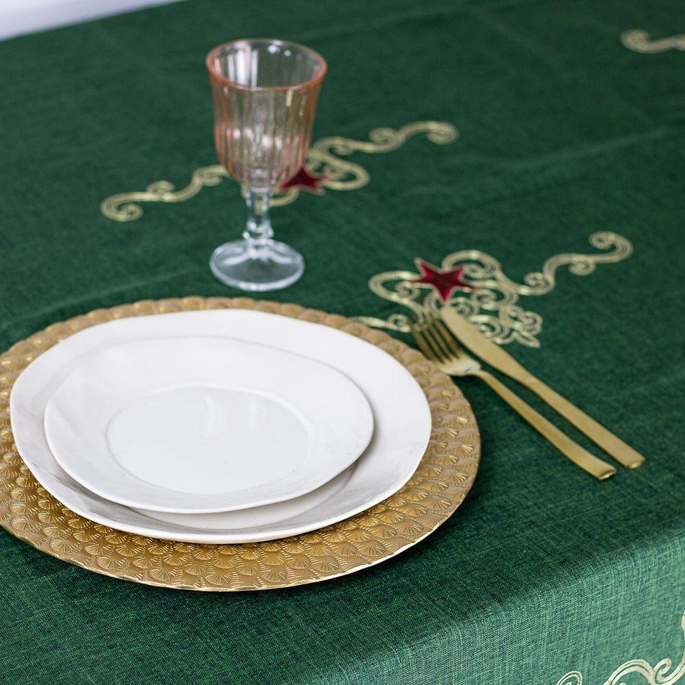 Mantel de Mesa Estrella Real Verde Rectangular 175x320cm-1