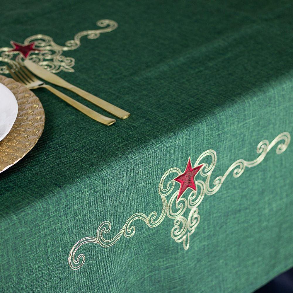 Mantel de Mesa Estrella Real Verde Rectangular 175x320cm-2
