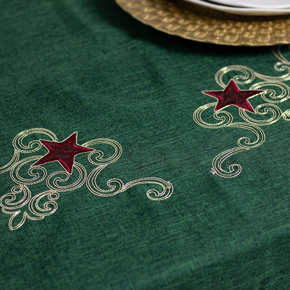 Mantel de Mesa Estrella Real Verde Rectangular 175x320cm-3