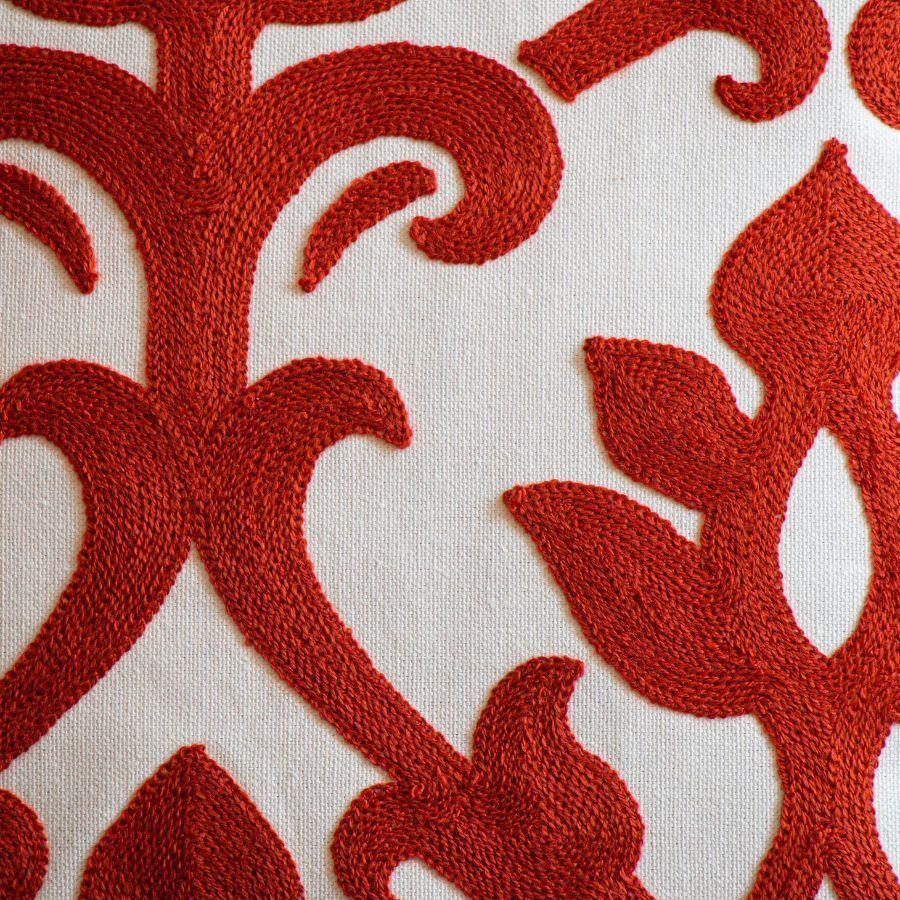 Set 2x Fundas de Cojín Flores Blanco Rojo 43x43 cm-2