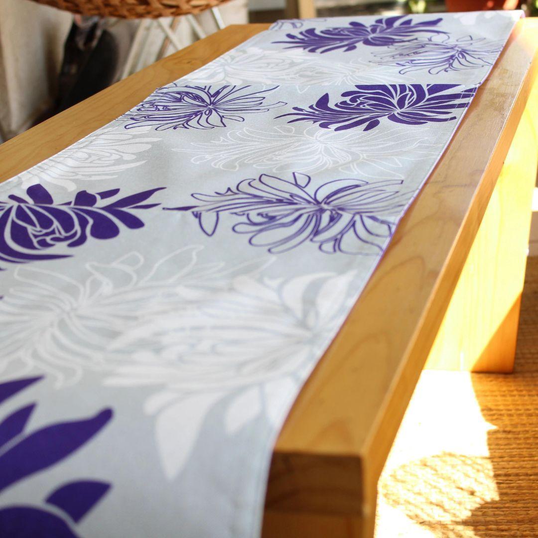 Camino De Mesa Flor Morada 33x180 Cm Decorativo-2