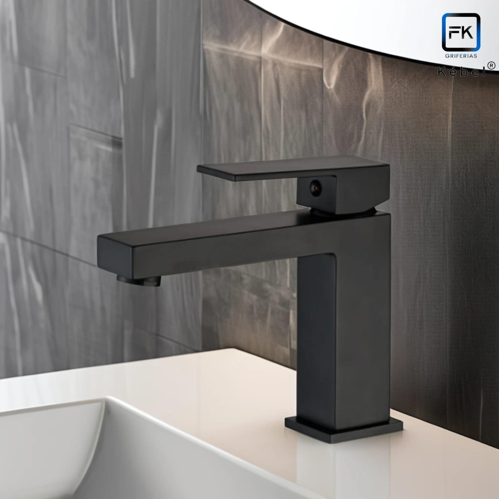 Llave Monomando Lavamanos Matte Black FK-1