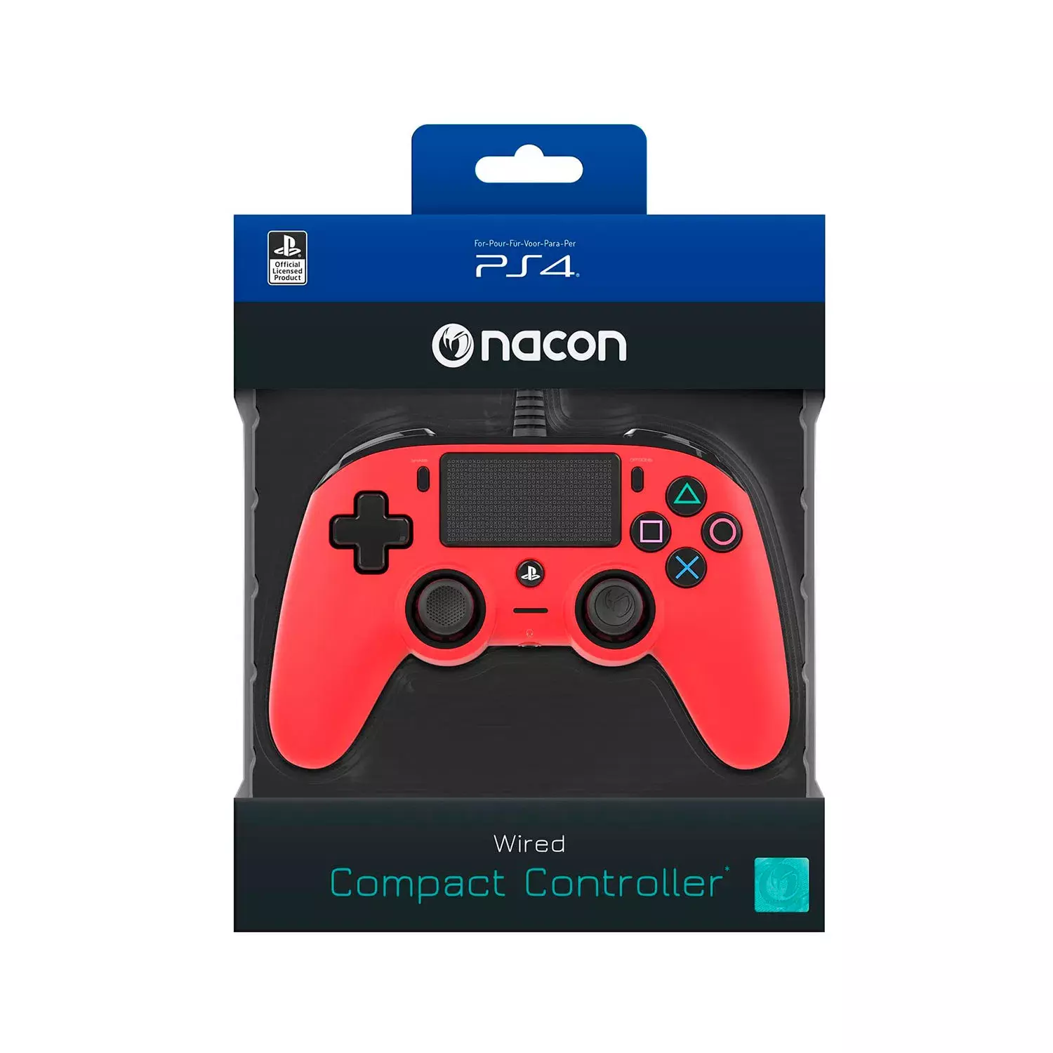 Joystick Wired Compact Controller PS4 Rojo y negro-5