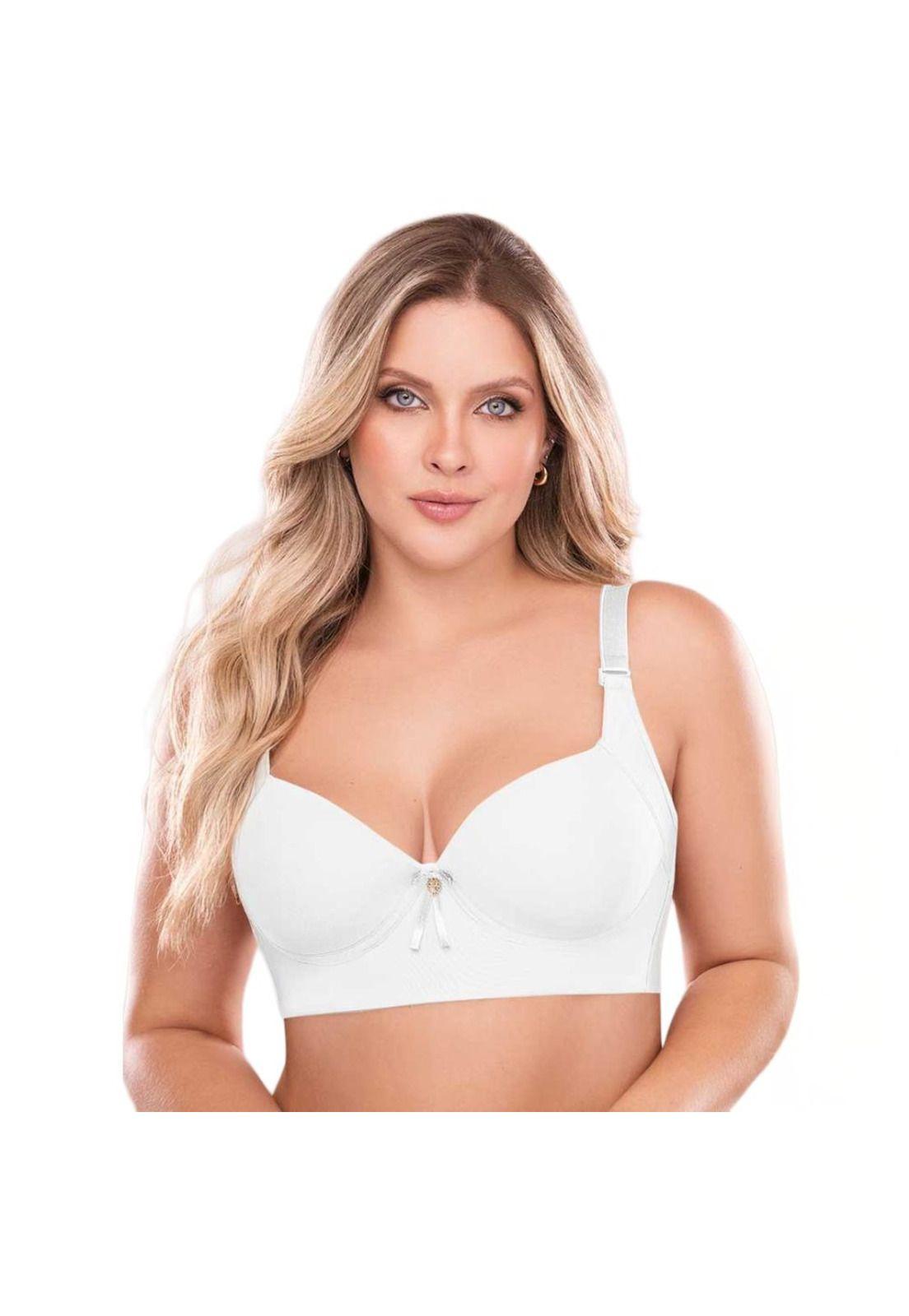 Sostén Control Fashionista Blanco Alto Cubrimiento Espalda-0