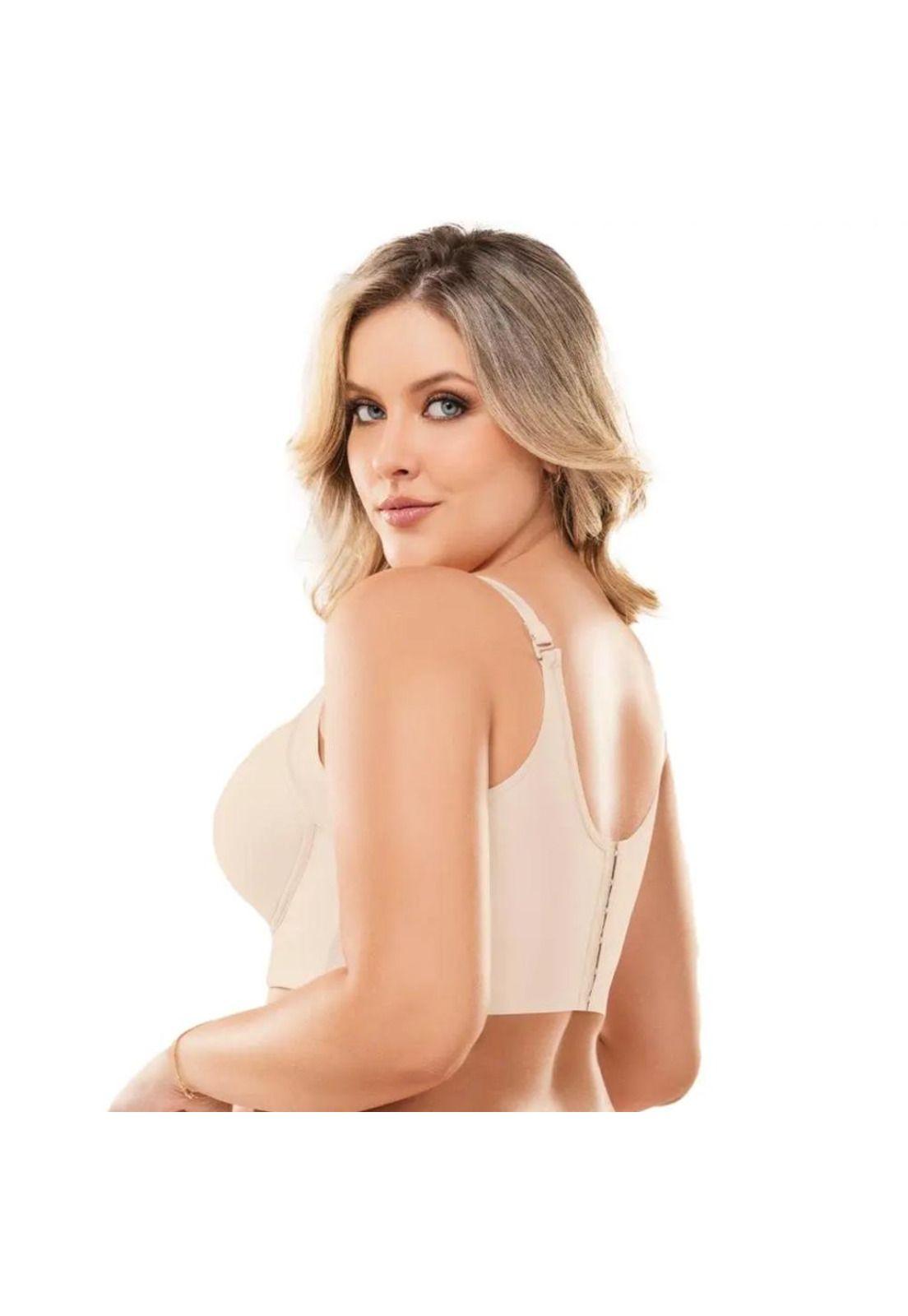 Sostén Control Fashionista Blanco Alto Cubrimiento Espalda-1