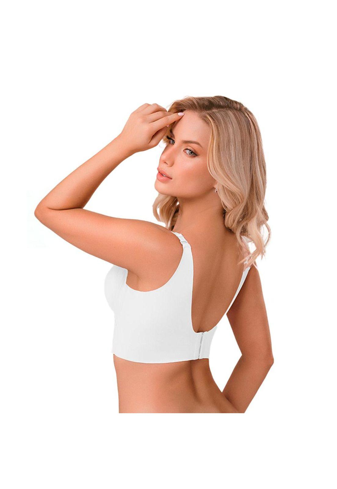 Sostén Ama Espalda Tipo Chaleco Refuerzo bajo el brazo Blanco-1