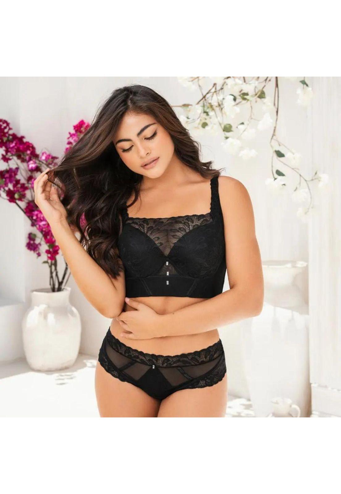 Sostén Push Up Encaje Negro Olivia Imperial-1