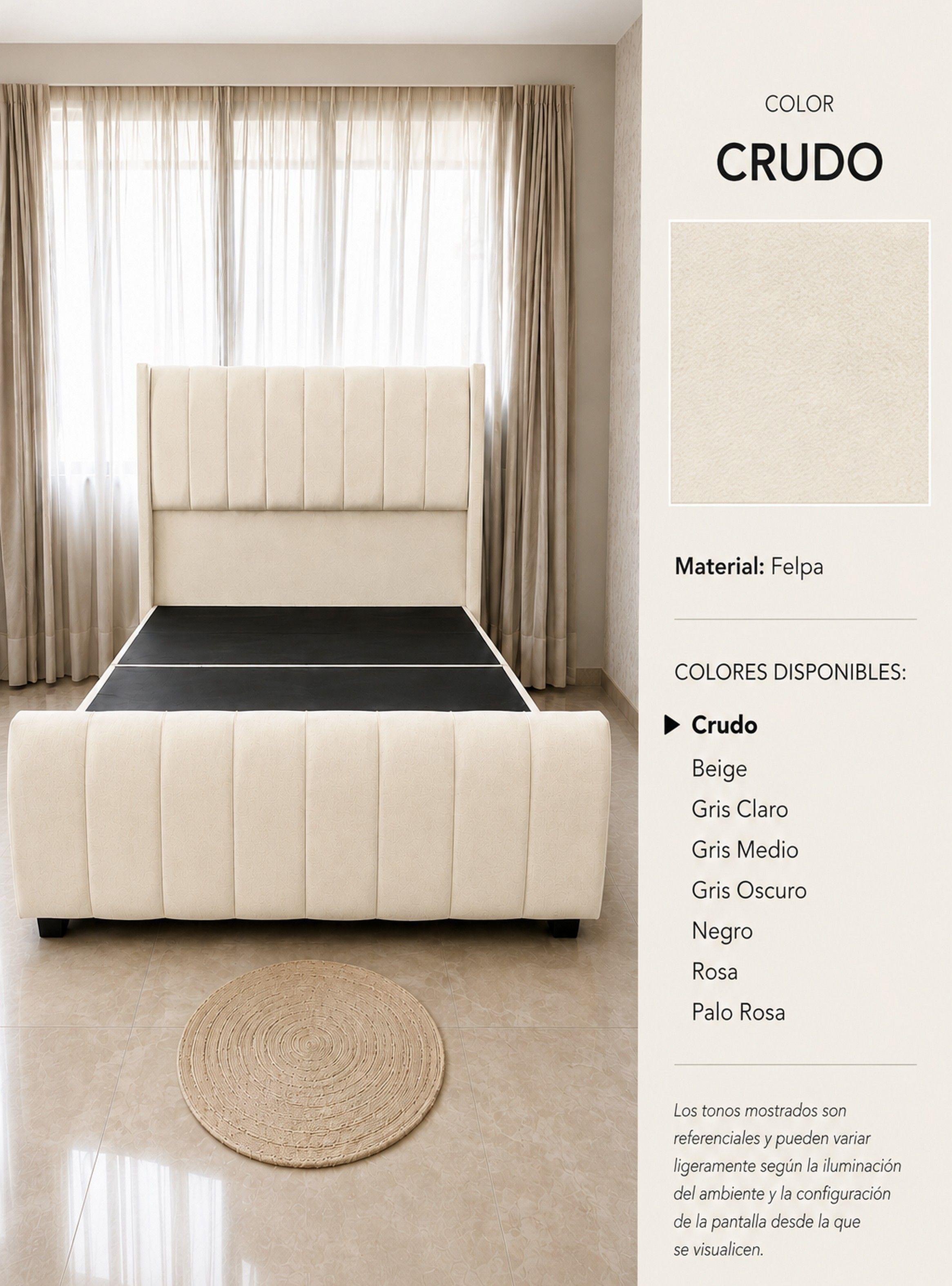 Cama Lineal Premium 2 Plazas con Bases Divididas Respaldo y Piercero-3