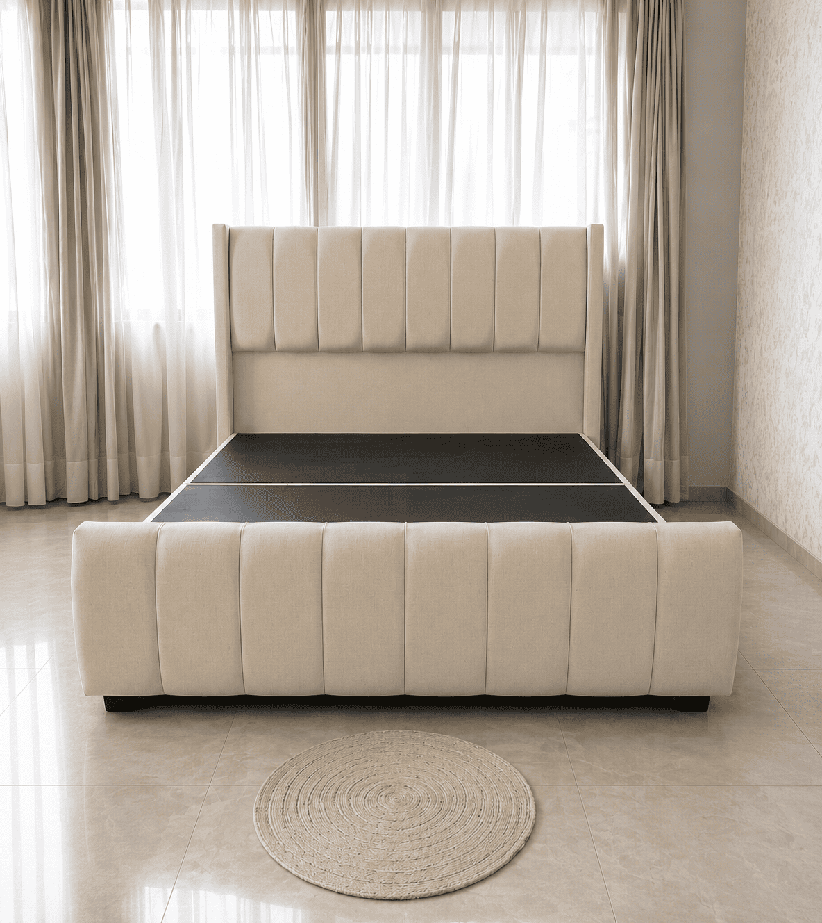 Cama Europea Moderna 2 plazas con Doble Respaldo-4