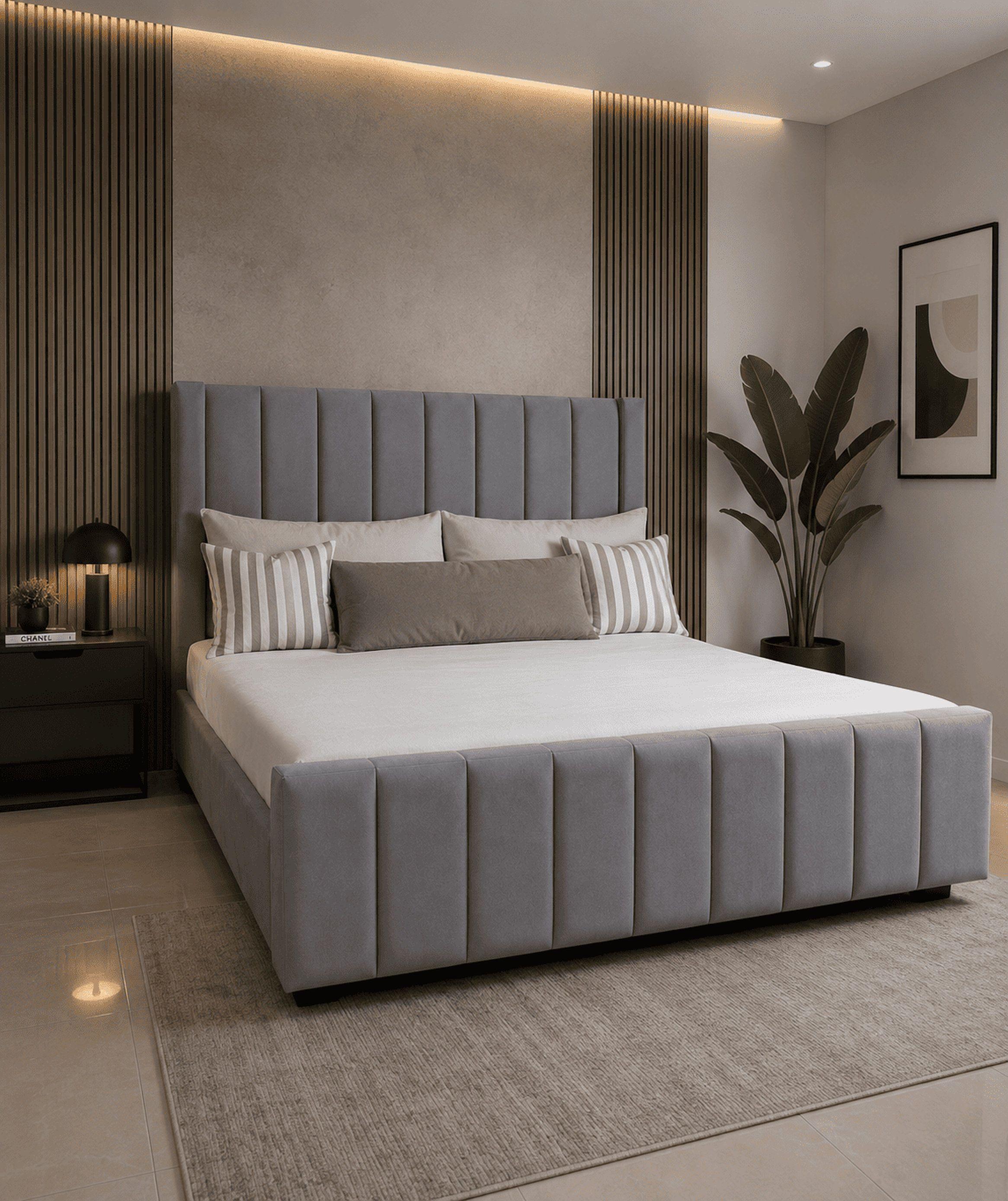 Cama Europea Moderna 2 plazas con Doble Respaldo-0