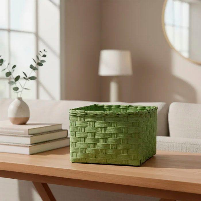 Cestas verdes fibras set de 3-3