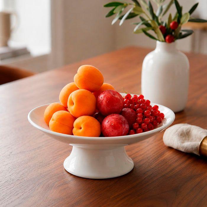 Plato Con Base Para Torta 16x13 Cm De Porcelana-2